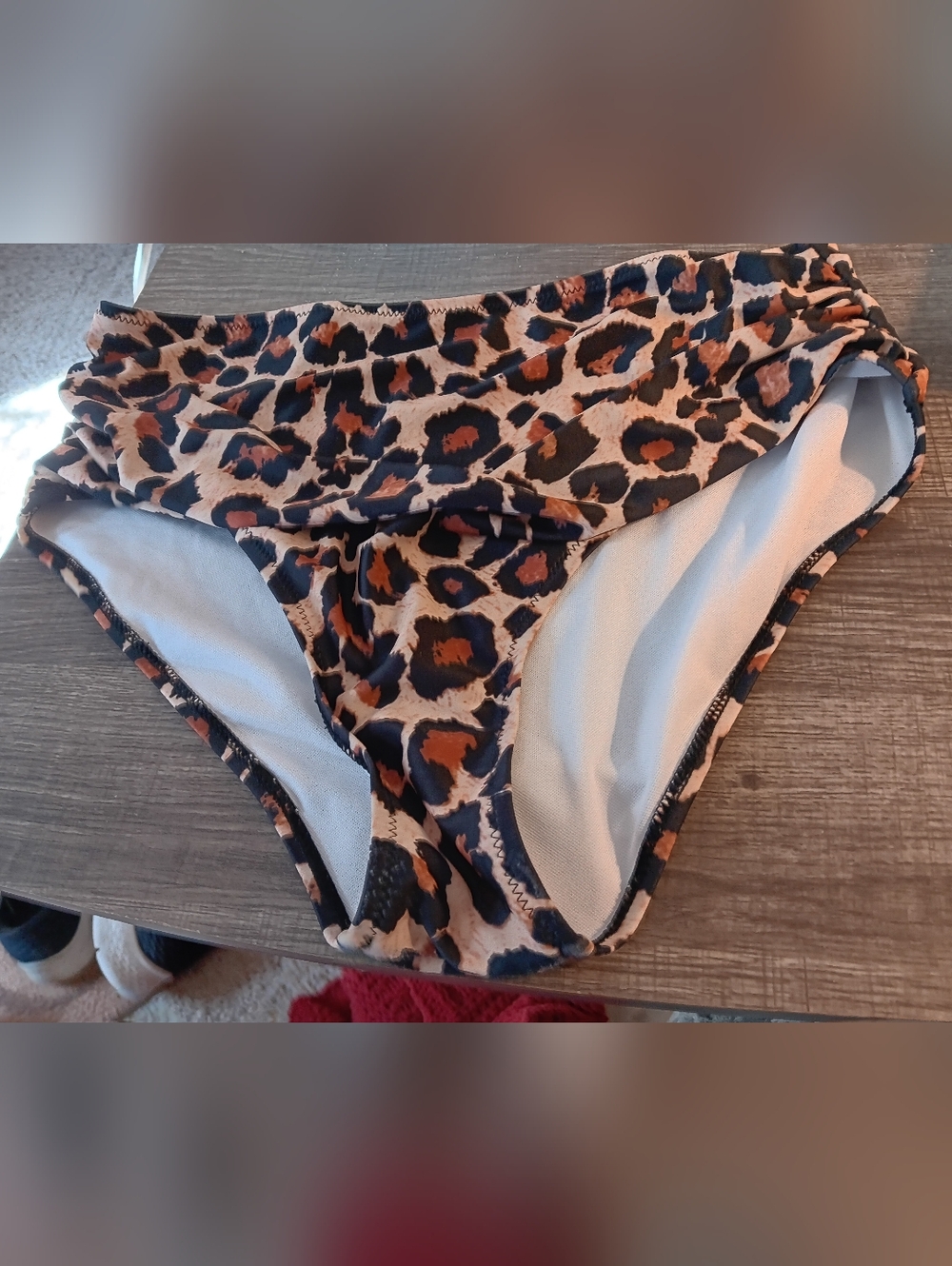 Unk Leopard Print Bikini Bottoms in Tan Black and Brown